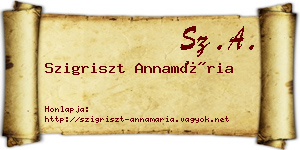 Szigriszt Annamária névjegykártya