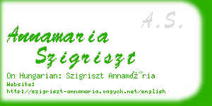 annamaria szigriszt business card